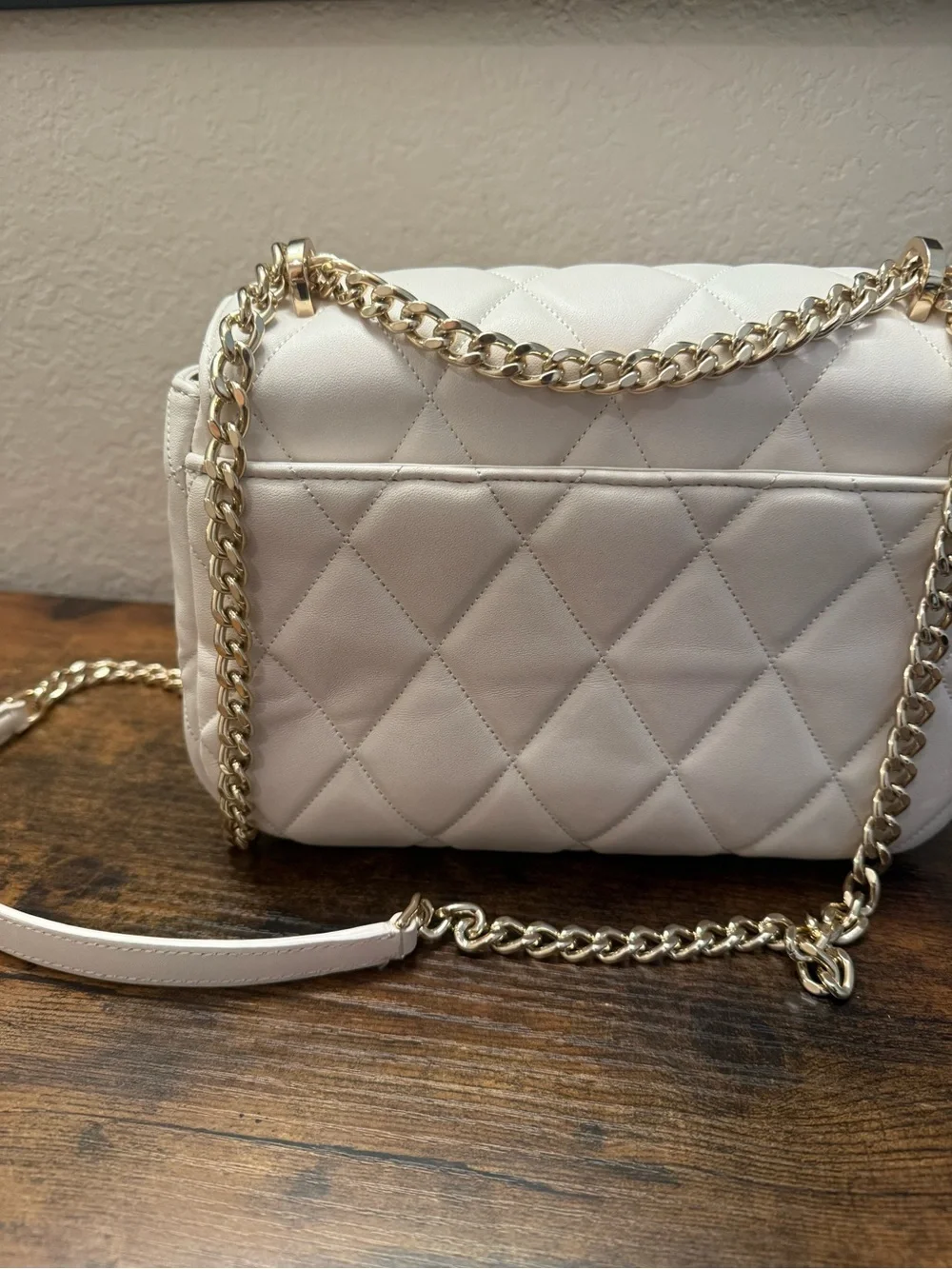 kate spade Quilted White Crossbody Bag with Gold Hardware